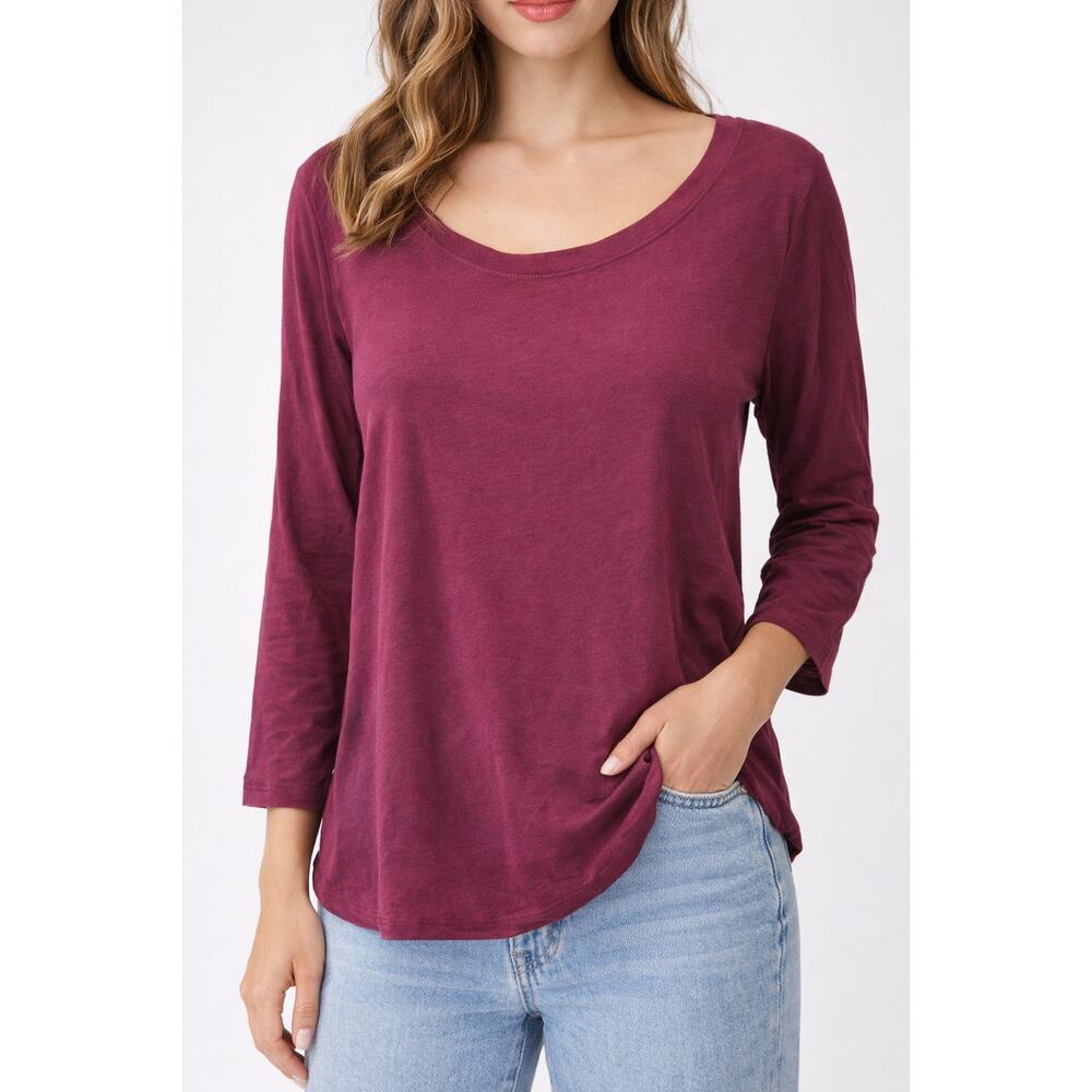 Anthropologie Eloise Fuschia Long Sleeve Top Large